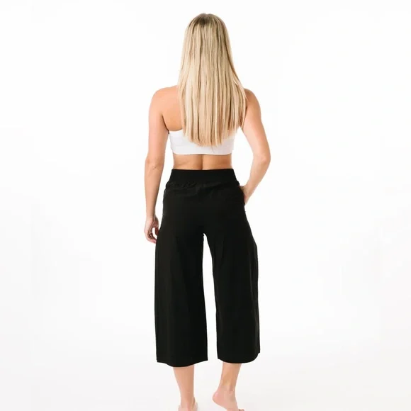 Zyia Large Black Work Flow Pants Wide Leg Gaucho 🖤 - Picture 4 of 12